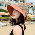 Miniatyrbild 5 av 5: Utomhus UV-skydd Solhatt Sommar Damhink Fällbar Ba Yellow one size