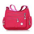 Miniatyrbild 1 av 3: Vattentät nylon crossbody-väska med enkel axel - Rose red Rose red