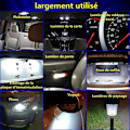 Pikkukuva 5 / 5: 10 kpl Valkoinen T10 3030 2smd Led-polttimot Lamppu Kirkas Led-sivumerkkivalot Valkoinen valo