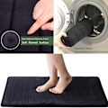 Miniatyrbillede 4 af 5: Badeværelsesmåtte i memory foam, skridsikker, absorberende, superhyggelig, fløjlsblød, supervandabsorberende, tyk, sort Svart Black Black 17 X 24 inches