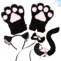 Miniatyrbild 4 av 4: 5 st Kreativ kattkostym Kattunge Svansöron Krage Tassar Handskar Anime Ta Gothic Set för fest szq