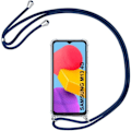Miniatyrbilde 1 av 4: CQBB Etui for Samsung Galaxy M13 Beskyttelse Forsterket TPU Støtsikker Transparent med snor Marineblå