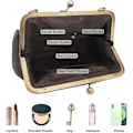 Pikkukuva 4 / 5: CDQ Retro Hollow Handväska för Dam Läder Axelväska Evening Clutch Bag - blå Blue