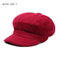 Miniatyrbillede 1 af 5: Cap Mössor Målare Newsboy Kepsar Dam Basker VINRÖD 1 vinrød 1 wine red 1