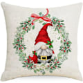 Miniatyrbild 4 av 4: Jul kuddfodral 18 x 18 tum set av 4 case Julgran Snö Scene Lastbil Jultomte Print julkudde
