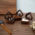 Miniatyrbillede 4 af 5: Bryllupskærlighedsringæske Valentinsring Opbevaringsgaveæske Hjerteformet Kaffe B2