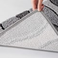 Miniatyrbillede 5 af 5: Grå badeværelsesmåtter Skridsikker badekar måtte Grå bølgemønster Mikrofiber gulvmåtte Superabsorberende tyk plys bademåtte 20\" x 32\"