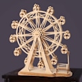 Miniatyrbillede 3 af 5: 3D træbyggesæt til voksne, DIY pariserhjul musikæske med