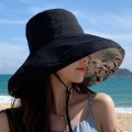 Miniatyrbilde 1 av 10: Kvinner Solhatt Bucket Hat SVART Black