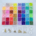 Miniatyrbillede 3 af 5: Runde polymer lerperler DIY flade lerperler sæt til smykkefremstilling som billedet viser