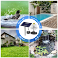Miniatyrbillede 5 af 6: 4 W solcellefontænepumpe til fuglebad med 9 dyser, solcellefontænepumpe til havedam, pool, akvarium, fiskedam og udendørsområde