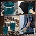 Miniatyrbild 5 av 5: Kaffemugg 12oz - Isolerad kafferesemugg Spillsäker med läckagesäkert lock Vakuum termos kaffetumlare i rostfritt stål