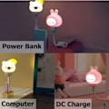 Miniatyrbillede 4 af 4: USB Bedårande Nattljus, LED Bordslampor Söta Djurlampor Barn Elektriska Nattlampor med Fjärrkontrolllampor
