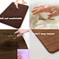 Miniatyrbilde 4 av 5: Baderomsmatte i memory foam, sklisikker, absorberende, supermyk, fløyelsaktig, supervannabsorberende, tykk, brun Brow Brow Brown 17 X 24 inches