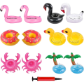 Pikkukuva 1 / 5: 12-pack uppblåsbar dryckeshållare, flytande dryckeshållare för pool, uppblåsbara flamingokoppunderlägg för poolfest