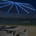 Miniatyrbillede 4 af 5: Solcellelamper til parasol - 104 LED - med fjernbetjening - 8 tilstande - IP67 - Vandtæt - til fest, jul, halloween, camping (positivt hvidt