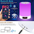 Miniatyrbild 3 av 4: Bluetooth-högtalarlampa. Touch-sensor nattlampa Sänglampa med väckarklocka