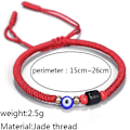 Miniatyrbilde 4 av 5: Heyone Rød/Svart Evil Eye-armbånd for kvinner Menn Tenåringer Jenter Gutter Håndvevde tibetanske buddhistiske armbånd for beskyttelse og lykke til