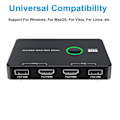 Miniatyrbillede 9 af 10: KVM HDMI-kompatibel Switch 2-ports Box USB HDMI SWITCH USB HDMI Switch