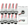 Miniatyrbillede 1 af 3: T10 w5w LED / halogen kontakter / sokkel fatning 10-pak mjuk Grey grå