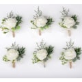Miniatyrbilde 2 av 4: 6 stk Brud Brudgom Bryllup Corsage Håndled Blomster, Håndled Blomster Corsage Corsage