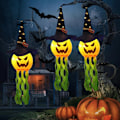 Miniatyrbillede 1 af 4: Udendørs Halloween Spøgelseslys, Hængende Spøgelser med Heksehatte til Havedekoration Græskarlys-3 stk Græskarlys-3 stk Pumpa-ljus-3 st Pumpa-ljus-3 st