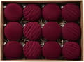 Julekuler i fløyel 12 stk 8 cm Store julekuler Uknuselige julekuler Wine red
