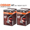 Miniatyrbild 1 av 5: Osram H7 +100% 24volt 70w halogen premium lampor DC px26d 2st Metall utseende