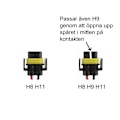 Miniatyrbild 2 av 2: Xenon - Led - Halogen H8 H11 (H9) kontakter hanar  2-pack Svart