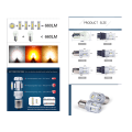 Miniatyrbild 2 av 6: T20 7443 W21/5w Led Dualcolor gul-vit  2-pack w3x16q w316q Silvergrå