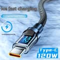Miniatyrbild 6 av 7: Snabbladdningskabel 2meter PD 120w USB-A to Type C + display. Silver