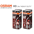 Miniatyrbild 1 av 6: Osram H3 +100% 24volt 70w halogen premium lampor PK22s  2st Metall utseende