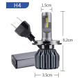 Miniatyrbild 4 av 8: S10 led kit H4 40w 6000k halvljus helljus 2-pack Metall utseende