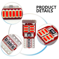 Miniatyrbild 2 av 5: T10 w5w Canbus Röda 4-pack Led lampor m. 18st 4014smd chip Röd