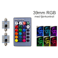 Miniatyrbild 1 av 6: 39mm C5W RBG m fjärr spollampor Led 2-pack 12v DC festoon