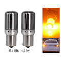 Miniatyrbild 1 av 8: Ba15s gul blinkers Canbus led lampor 12v p21w 1156 diadem 2st Silvergrå