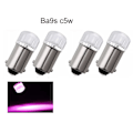 Miniatyrbild 1 av 3: BA9S Pink / Rosa 4-pack rundstrålande t4w led med 1st fluxled chip Rosa