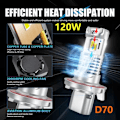 Miniatyrbild 4 av 7: H13 Led halvljus + helljus 8500 lum 60w CSP chip 6000k kit