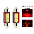 Miniatyrbild 1 av 7: c5w canbus 36mm röd led spollampor SV8.5 festoon 2-pack 12v Röd