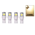 Miniatyrbild 1 av 2: T10 w5w 3300k 4-pack Led lampor med 5st 5050SMD chip 12v DC 3300k varmvit 4-pack