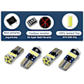 Miniatyrbild 2 av 5: T10 w5w Canbus 6000k 4-pack Led lampor med 15st 4014smd chip vit Röd