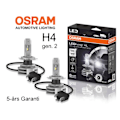 Miniatyrbild 1 av 5: Osram H4 led lampor 6000K 1500 lumen 12v + 24v P43t Metall utseende