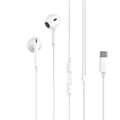 För iPhone 17/16/15 Kompatibla USB-C In-Ear Hörlurar med Mikrofon EarPods Vit