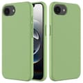 Kompatibelt fodral för iPhone 16e Stötsäkert flytande silikon Mjukt foder Baksida Telefonfodral Ljusgrön LightGreen