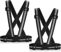 2-pack reflexväst/sele för löpning och cykling - svart