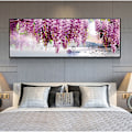Miniatyrbild 1 av 7: DIY lila svan blomma diamantmålning, flera storlekar 100*40cm