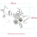 Miniatyrbild 3 av 5: 1 set spegelväggsdekaler fjäril blomma rottingmönster vägg