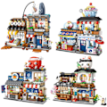 Miniatyrbilde 2 av 6: Japansk Gatevisning Takoyaki-butikk Mini Byggeklosser, Kreativ DIY Simulering Arkitektur, 722 stk Mini Simulering Arkitektur Byggeleketøy