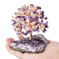 Pikkukuva 4 / 5: Luonnollinen ametisti kristallikivi rahapuu ametisti kvartsi kristalliryhmän pohjalla Bonsai puu Feng Shui työpöydän koriste vaurauteen ja onneen 4.5\"-6\"