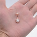 Miniatyrbillede 3 af 5: Dobbelt Rund Kubisk Zirkonia Filigran Opal Center Kirurgisk Stål Ring